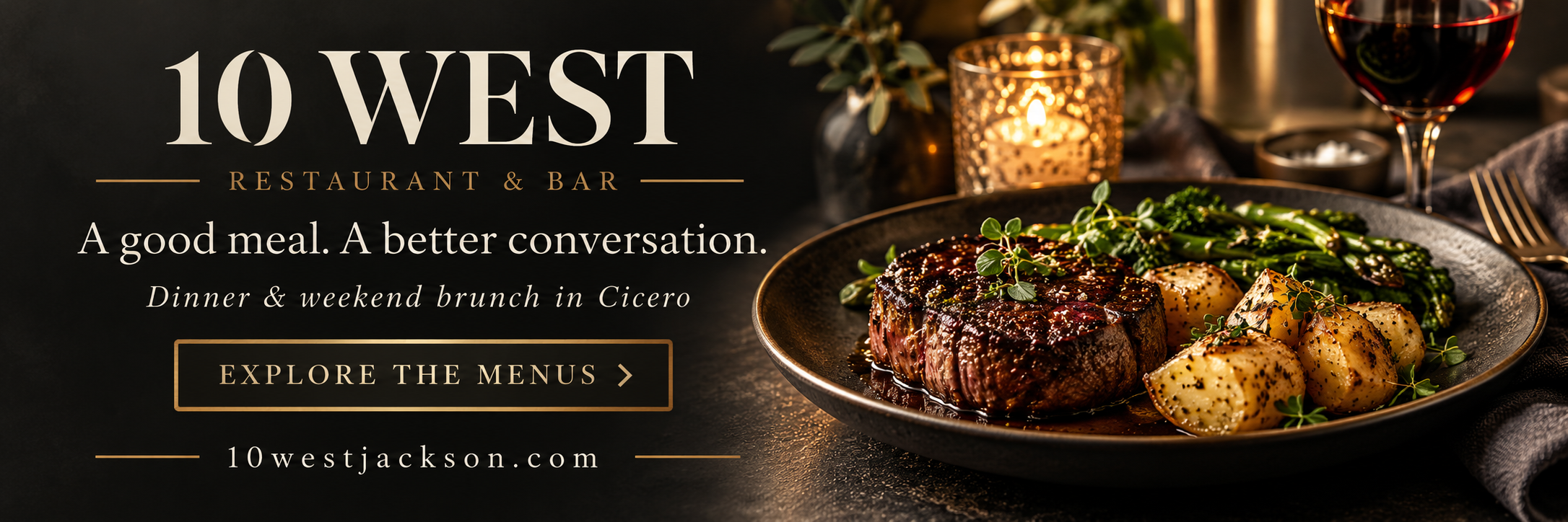 Illustrative campaign for 10 West Restaurant & Bar
